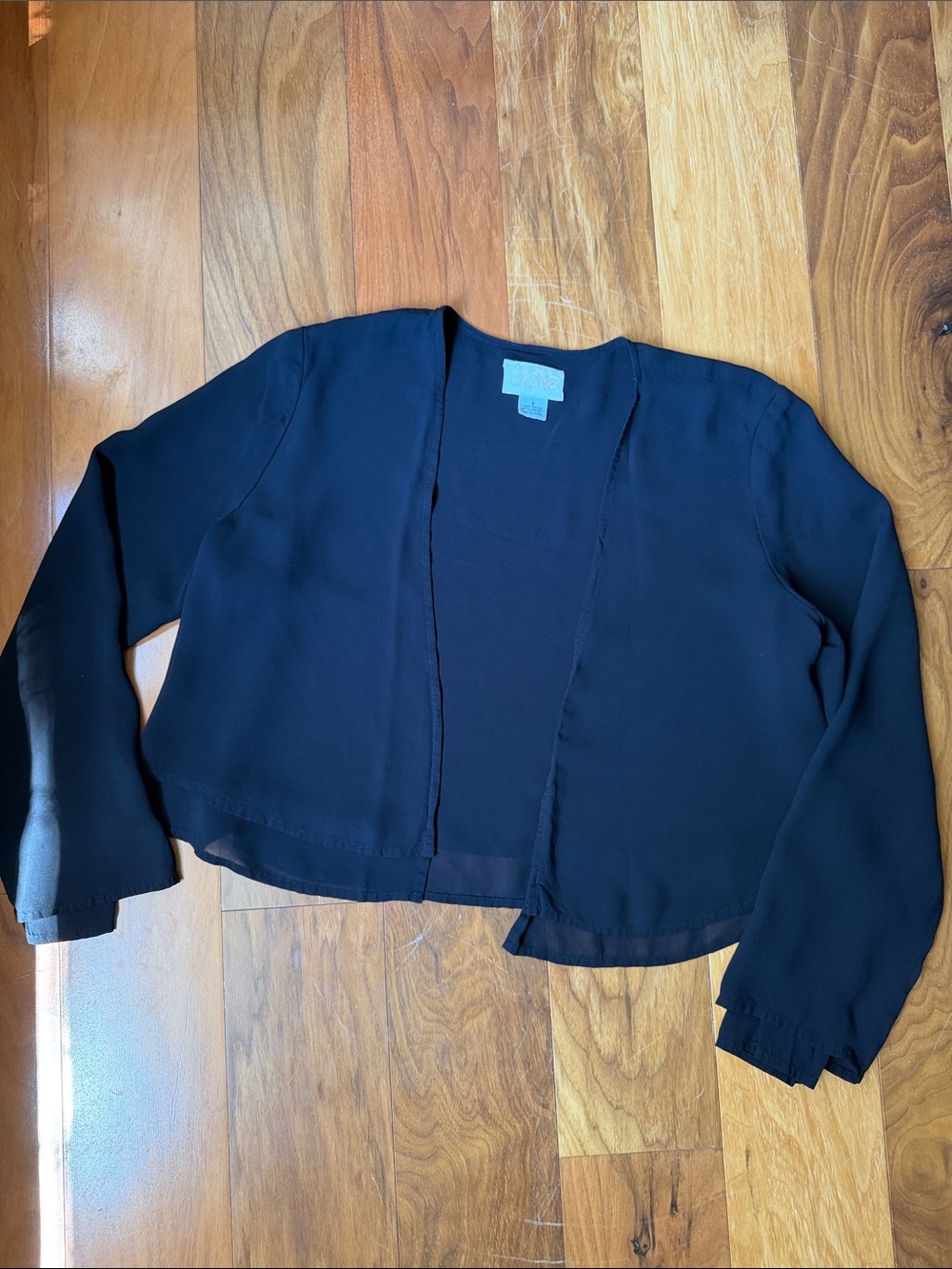 Vintage Cache Black Open-Front Tunic Cardigan